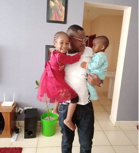 Clement Mlekenyi (Clemmo) with his two kids